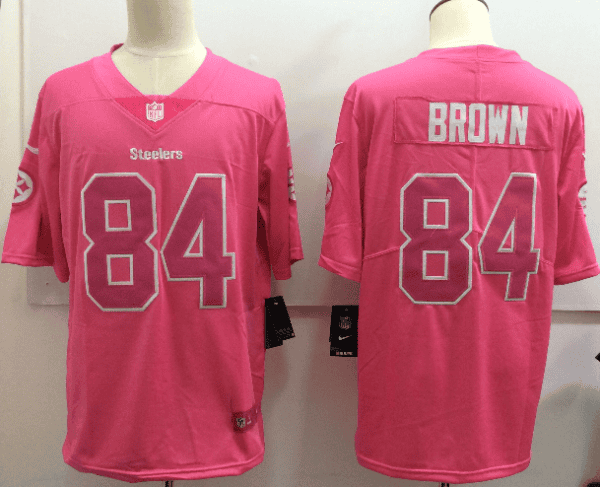 Steelers #84 Antonio Brown Pink Limited Rush Stitched Nike Jersey