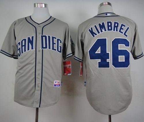 Padres #46 Craig Kimbrel Coffee Grey Cool Base Stitched Jersey