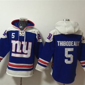 New York Giants #5 Kayvon Thibodeaux Blue Ageless Must-Have Lace-Up Pullover Hoodie