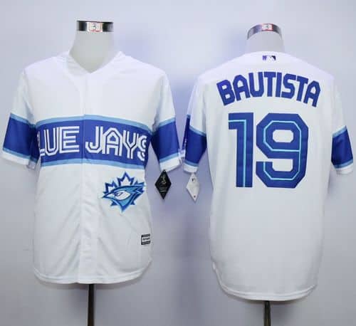 Blue Jays #19 Jose Bautista White Exclusive New Cool Base Stitched Jersey