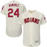 Indians #24 Manny Ramirez Cream Flexbase Authentic Collection Stitched Jersey