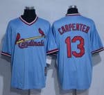 Cardinals #13 Matt Carpenter Blue Cooperstown Throwback Stitched Jersey