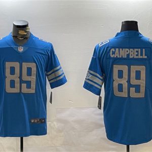 Detroit Lions #89 Dan Campbell Blue Vapor Untouchable Limited Stitched Jersey