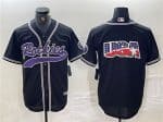 Colorado Rockies Black Team Big Logo Cool Base Stitched Jersey