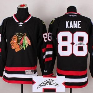 Blackhawks #88 Patrick Kane Black Autographed Stitched Jersey