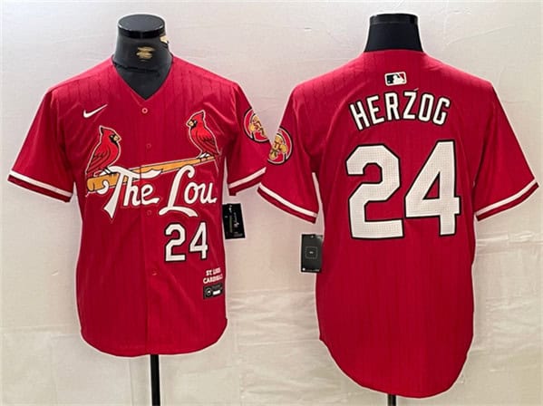 St. Louis Cardinals #24 Whitey Herzog Red 2024 City Connect Limited Stitched Jersey