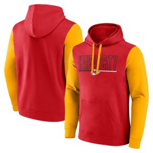 Kansas City Chiefs Red Gold Outline Pullover Hoodie