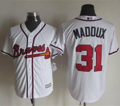 Braves #31 Greg Maddux White New Cool Base Stitched Jersey