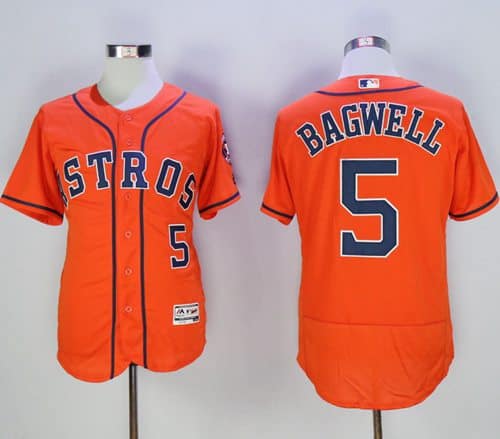 Astros #5 Jeff Bagwell Orange Flexbase Authentic Collection Stitched Jersey