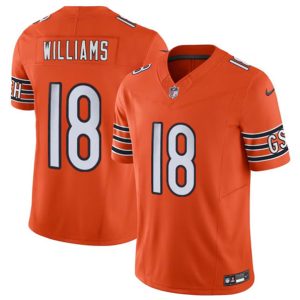 Chicago Bears #18 Caleb Williams Orange 2024 Draft F.U.S.E. Vapor Stitched Jersey