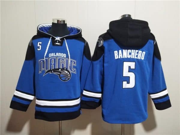 Orlando Magic #5 Paolo Banchero Blue Ageless Must-Have Lace-Up Pullover Hoodie
