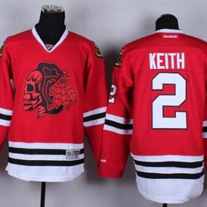 Blackhawks #2 Duncan Keith Red(Red Skull) Stitched Jersey
