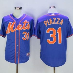 Mets #31 Mike Piazza Blue Alternate Home 2016 Hall Of Fame Patch Stitched Jersey