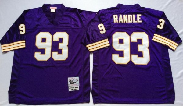 Mitchell Ness Vikings #93 John Randle Purple Stitched Throwback Jersey