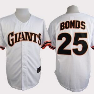 Giants #25 Barry Bonds White 1989 Turn Back The Clock Stitched Jersey