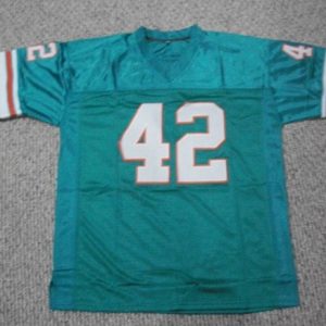 Miami Dolphins #42 Paul Warfield Teal Stitched Football Jersey
