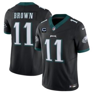 Philadelphia Eagles #11 A. J. Brown Black 2024 F.U.S.E. With 2-Star C Patch Vapor Untouchable Limited Stitched Jersey