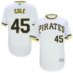 Pirates #45 Gerrit Cole White Flexbase Authentic Collection Cooperstown Stitched Jersey