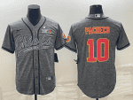 Kansas City Chiefs #10 Isiah Pacheco Grey With Super Bowl LVII Patch Cool Base Stitched Baseball Jersey