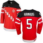 Olympic CA. #5 Dan Hamhuis Red 100th Anniversary Stitched Jersey