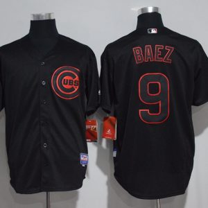 Chicago Cubs #9 Javier Baez Black Strip Stitched Jersey