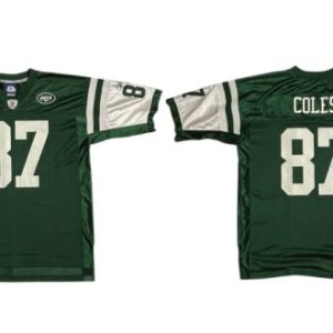 New York Jets #87 Laveranues Coles Green Stitched Jersey