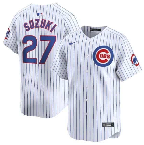 Chicago Cubs #27 Seiya Suzuki White 2024 Home Limited Stitched Jersey