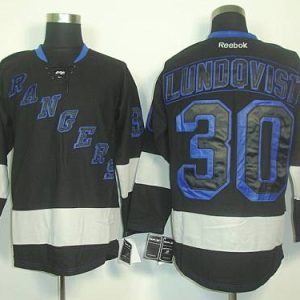 Rangers #30 Henrik Lundqvist Black Ice Stitched Jersey