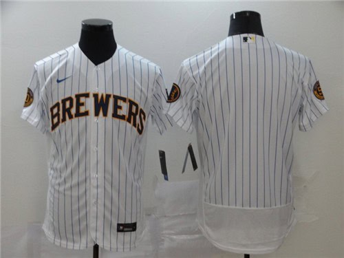 Milwaukee Brewers Blank White Flex Base Stitched Jersey