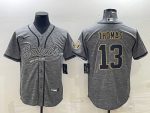 New Orleans Saints #13 Michael Thomas Gray With Patch Cool Base Stitched Jersey