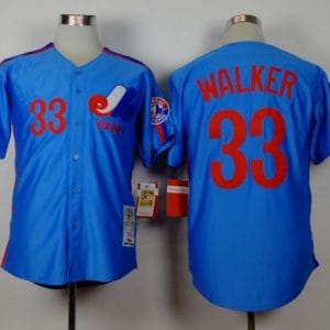 Mitchell And Ness Expos #33 Larry Walker Blue Stitched Throwback Jersey