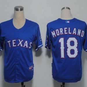 Rangers #18 Mitch Moreland Blue Cool Base Stitched Jersey