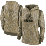 Cleveland Browns 2021 Camo Salute To Service Therma Performance Pullover Hoodie(Run Small)