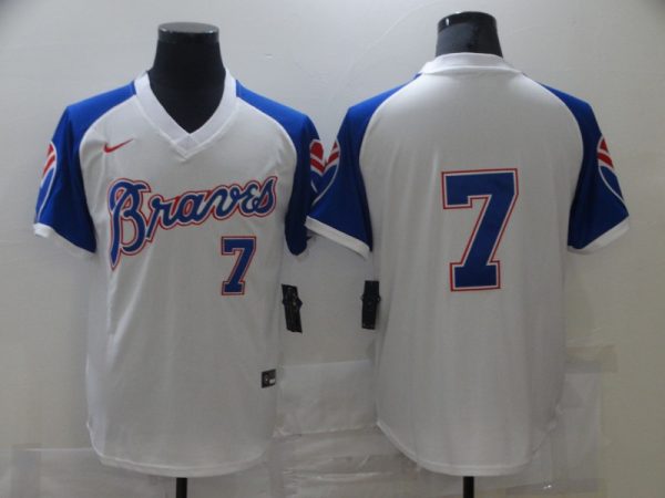 Atlanta Braves #7 Cool Base Stitched Jersey