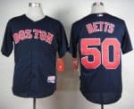 Red Sox #50 Mookie Betts Dark Blue Cool Base Stitched Jersey