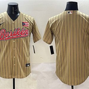 Puerto Rico Blank Tan 2023 World Classic Stitched Jersey