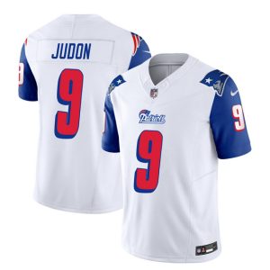 New England Patriots #9 Matthew Judon White Blue 2023 F.U.S.E. Vapor Limited Stitched Jersey
