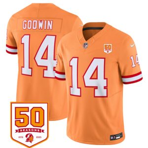 Tampa Bay Buccaneers #14 Chris Godwin Orange 2025 F.U.S.E. 50th Anniversary Patch Vapor Untouchable Limited Stitched Jersey