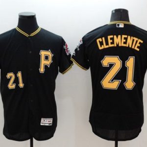 Pirates #21 Roberto Clemente Black Flexbase Authentic Collection Stitched Jersey