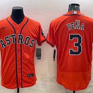 Houston Astros #3 Jeremy Pena Orange Flex Base Stitched Baseball Jersey