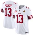 San Francisco 49ers #13 Brock Purdy White 2023 F.U.S.E. With 1-Star C Patch And John Madden Patch Vapor Limited Stitched Jersey