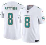 Miami Dolphins #8 Alexander Mattison White 2025 F.U.S.E. Vapor Limited Football Stitched Jersey