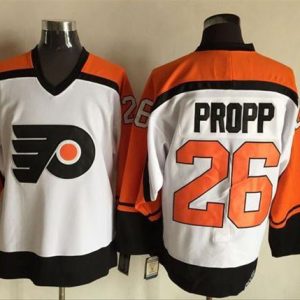 Flyers #26 Brian Propp White Black CCM Throwback Stitched Jersey
