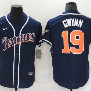 San Diego Padres #19 Tony Gwynn Navy Cool Base Stitched Jersey