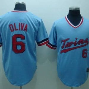 Mitchelland Ness Twins #6 Tony Oliva Stitched Light Blue Throwback Jersey