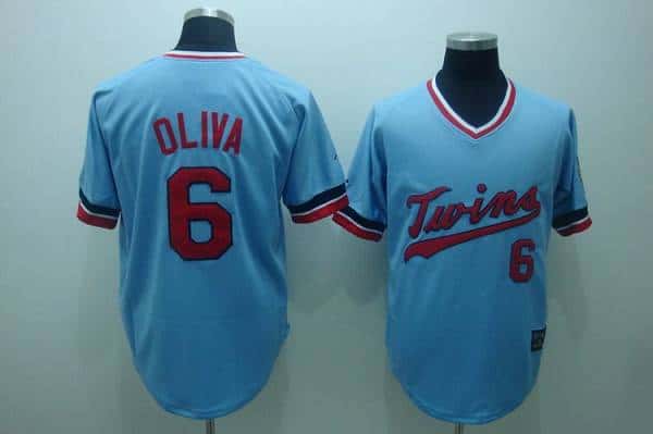 Mitchelland Ness Twins #6 Tony Oliva Stitched Light Blue Throwback Jersey