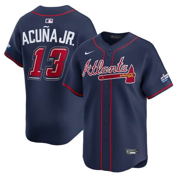 Atlanta Braves #13 Ronald Acuna Jr. Navy 2025 Speedway Classic Alternate Limited Stitched Jersey