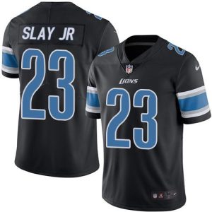 Lions #23 Darius Slay JR Black Stitched Limited Rush Nike Jersey