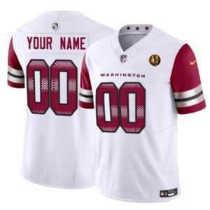Washington Commanders Custom White 2023 F.U.S.E. With John Madden Patch Vapor Limited Stitched Jersey