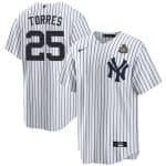 New York Yankees #25 Gleyber Torres White 2024 World Series With Name Cool Base Stitched Jersey